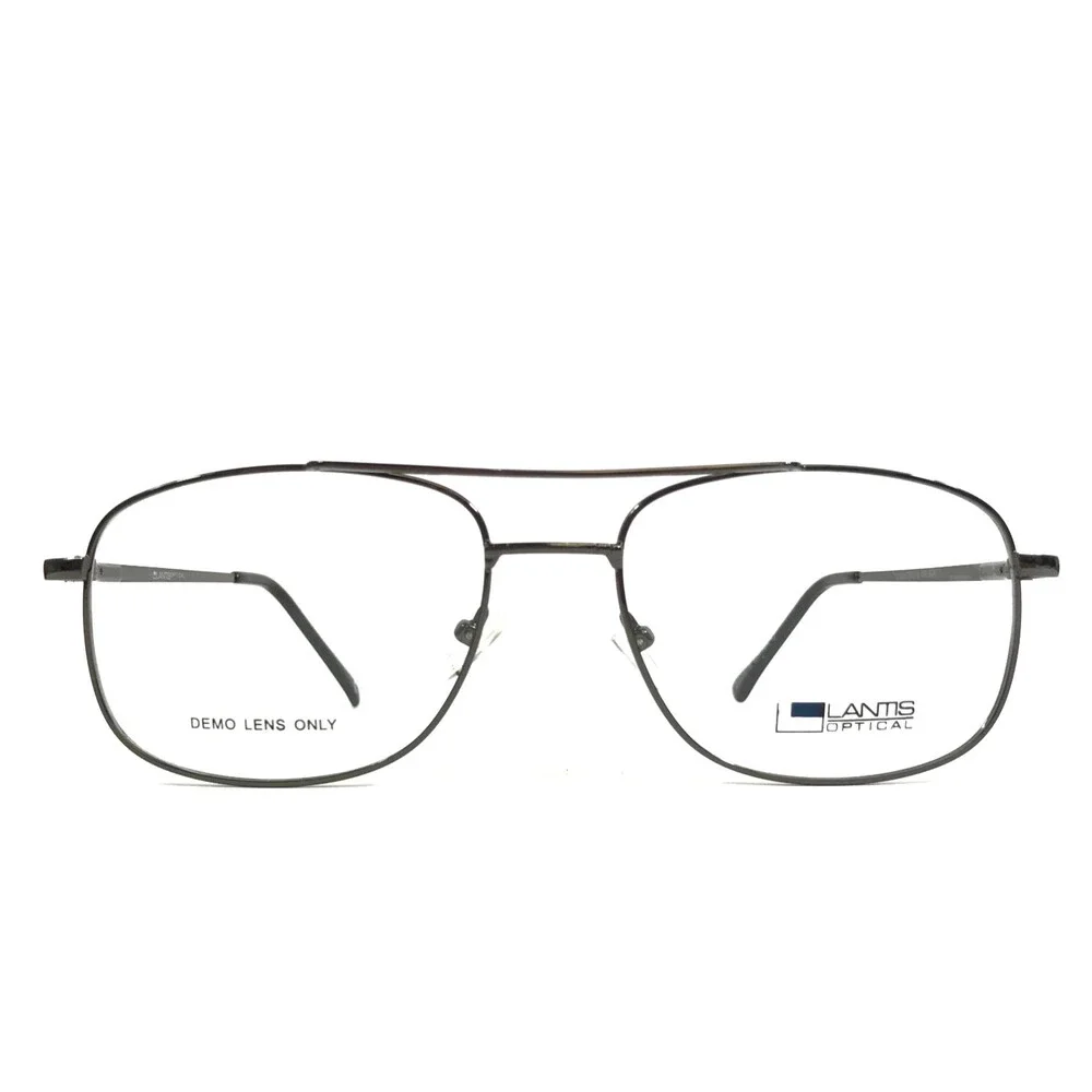 Lantis Optical Eyeglasses Frames L7009 GUN Gunmetal Aviator Wire Rim 58-19-150